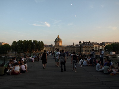 Evening Crowds on the Pont Des Arts.JPG
